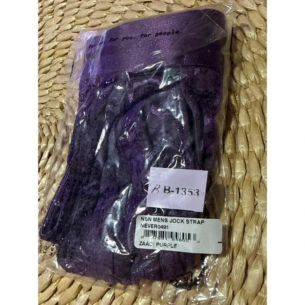 Cosabella NSN Men's Lace Jock Strap Purple Supportive Luxury Underwear size L